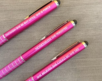 Mädchen Power Stifte Set Stifte set von 3. schwarze Tinte innen. Empowerment inspirierendes Stift-Set. Galentines Tag und Strümpfe