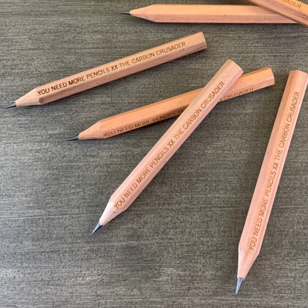 Custom pencils. personalized engraved 6 golf pencils. custom gifts.  3.5" long!