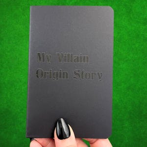 Cahier d'histoires My Villain Origin – Carnet d'histoires kraft noir pour tracer, comploter et Reflectio