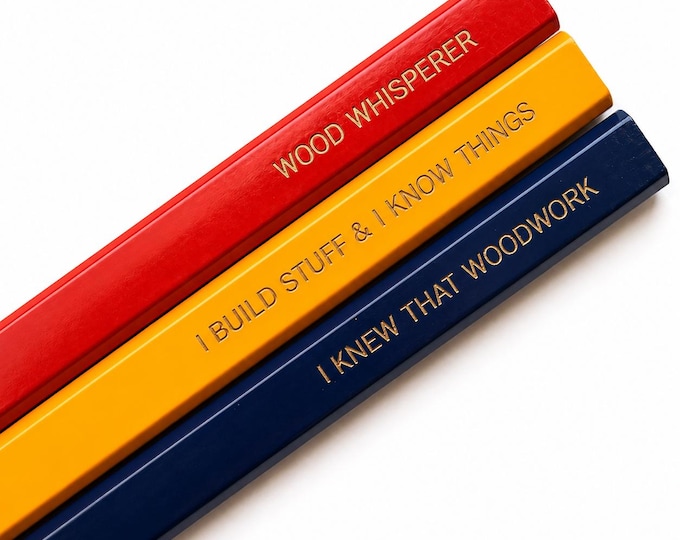 Engraved Carpenter Pencils: Funny Woodworker Gift (Set of 3)