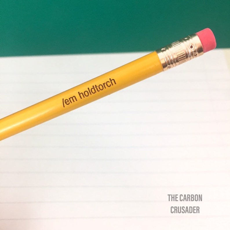 Em Holdtorch Engraved Pencils In Mustard Yellow Packs Of 3 6 And Beyond Gift For Teacher Student Gamer Torch Bearer Mother