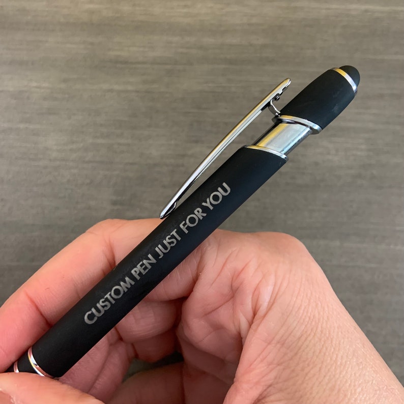 Personalized pen. custom pen with a smart phone stylus. Customized quote. business branding image 6