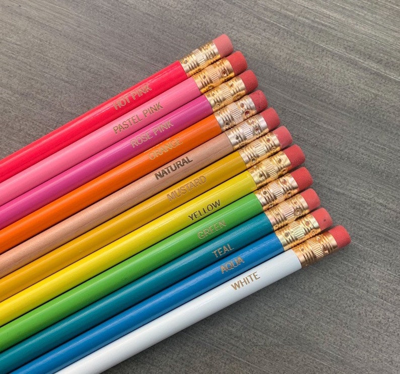 Custom pencil set of 12. personalized pencil set. teacher appreciation week gift. back to school. image 1