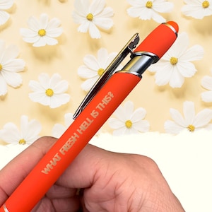 What Fresh Hell Is This? Engraved Pen with Stylus – Funny Office & Work Gift