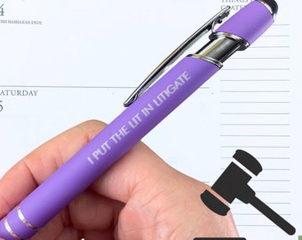 I Put The Lit In Litigate Engraved Pen - Lawyer Gift