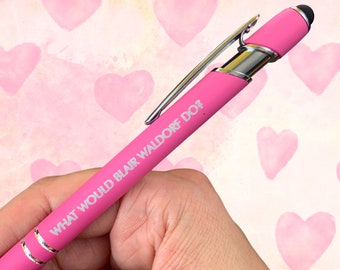 what would blair waldorf do pen in pink. xoxo. Black ink inside.