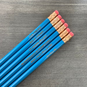 office woes personalized pencil set in aqua wood. multiple quotes. MATURE profanity funny coworker gifts. image 1