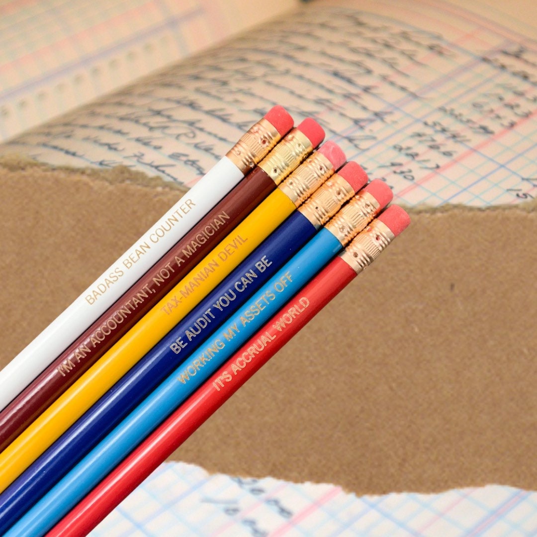 Badass Bean Counter Accountant Pencil Set. 6 Personalized Etsy UK