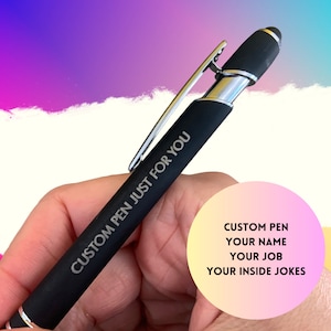 Personalized pen. custom pen with a smart phone stylus. Customized quote. business branding image 2