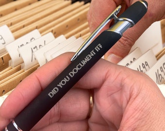 did you document it? Engraved  stylus, pen for CPAs, accountants, admin professionals. Employee appreciation day