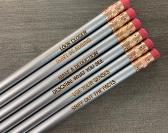 シャーロック・ホームズ刻印入り鉛筆：探偵ギフトセット - Etsy 日本