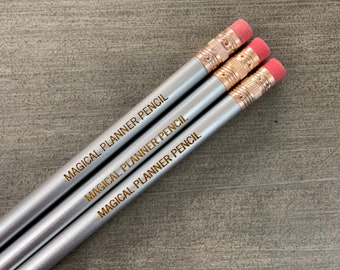magical planner pencils, set of three engraved pencils for your organized lifestyle and most magnificent manifestations.