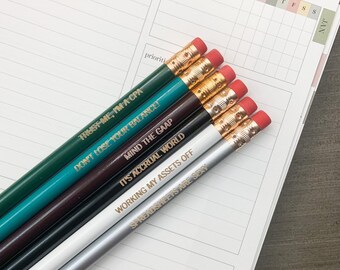 Accountant gift quotes pencil set. multiple quotes. accountant gift. CPA gift under 10. national bean counter day gift. Tax season gifts.