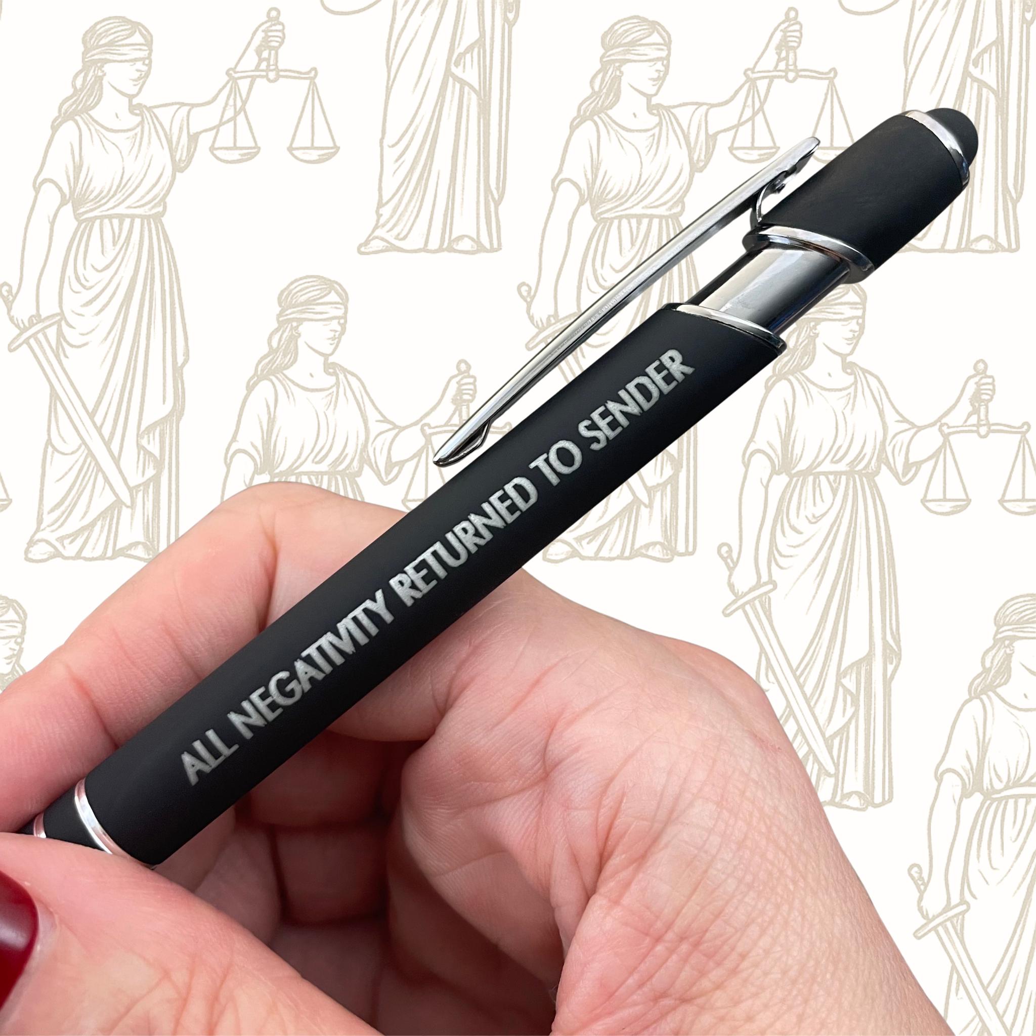 All Negativity Returned to Sender Pen with black ink by thecarboncrusader