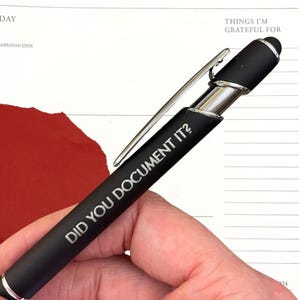 did you document it? Engraved  stylus, pen for CPAs, accountants, admin professionals. Employee appreciation day