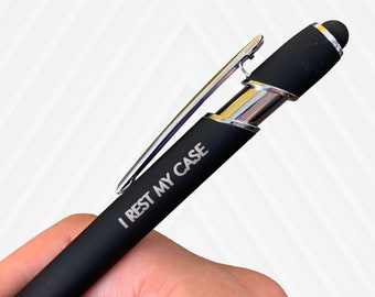 I rest my case lawyer pen. office Engraved  stylus, pen for future and practicing lawyers