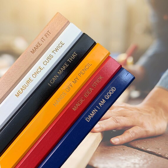 thumbnail image 2 of 6-Pack Natural Finish Personalized Carpenter Pencils - Made In USA 2 of 4