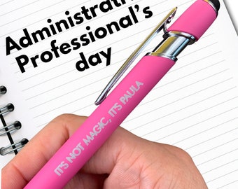 Admin gift It’s not magic, it’s Paula custom name personalized administrative assistant gifts. Admin professional day, secretary day.