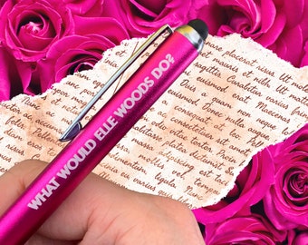 what would elle woods do pen in pink. Black ink inside. galentine’s day gift.