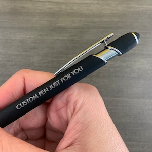 Personalized pen. custom pen with a smart phone stylus. Customized quote. business branding image 5
