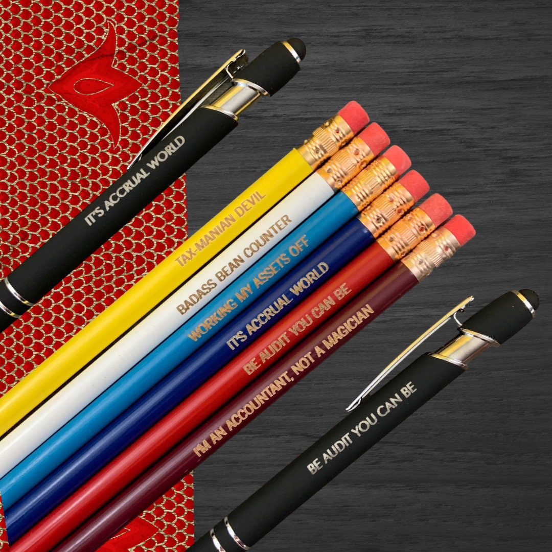 Tax Professional Accountant Gifts Personalized Pencil and Pen Set