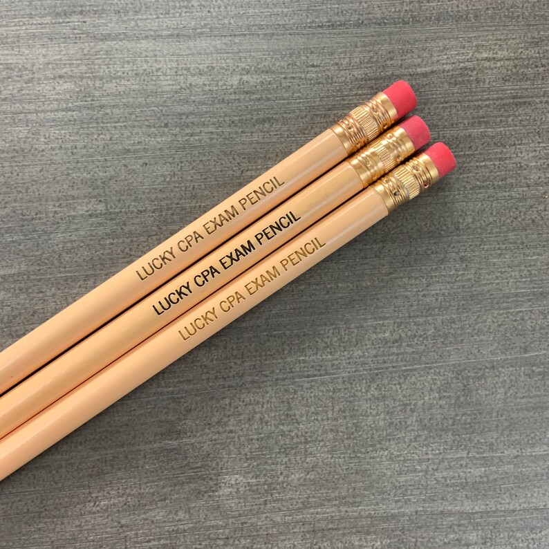 Lucky CPA exam pencil set engraved pencils. You totally got this. image 3