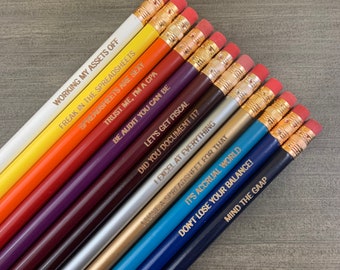 Bean counter accountant pencil set. 12 personalized pencils. multiple quotes. Tax professional gifts. employee appreciation day