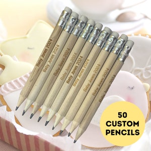 Set di 50 matite da golf incise – Mini matite personalizzate per Save the Date, matrimoni o branding