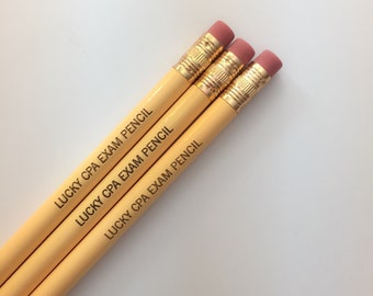 Lucky CPA exam pencil set engraved pencils. You totally got this.