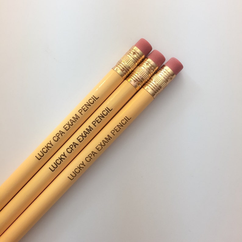Lucky CPA exam pencil set engraved pencils. You totally got this. image 1