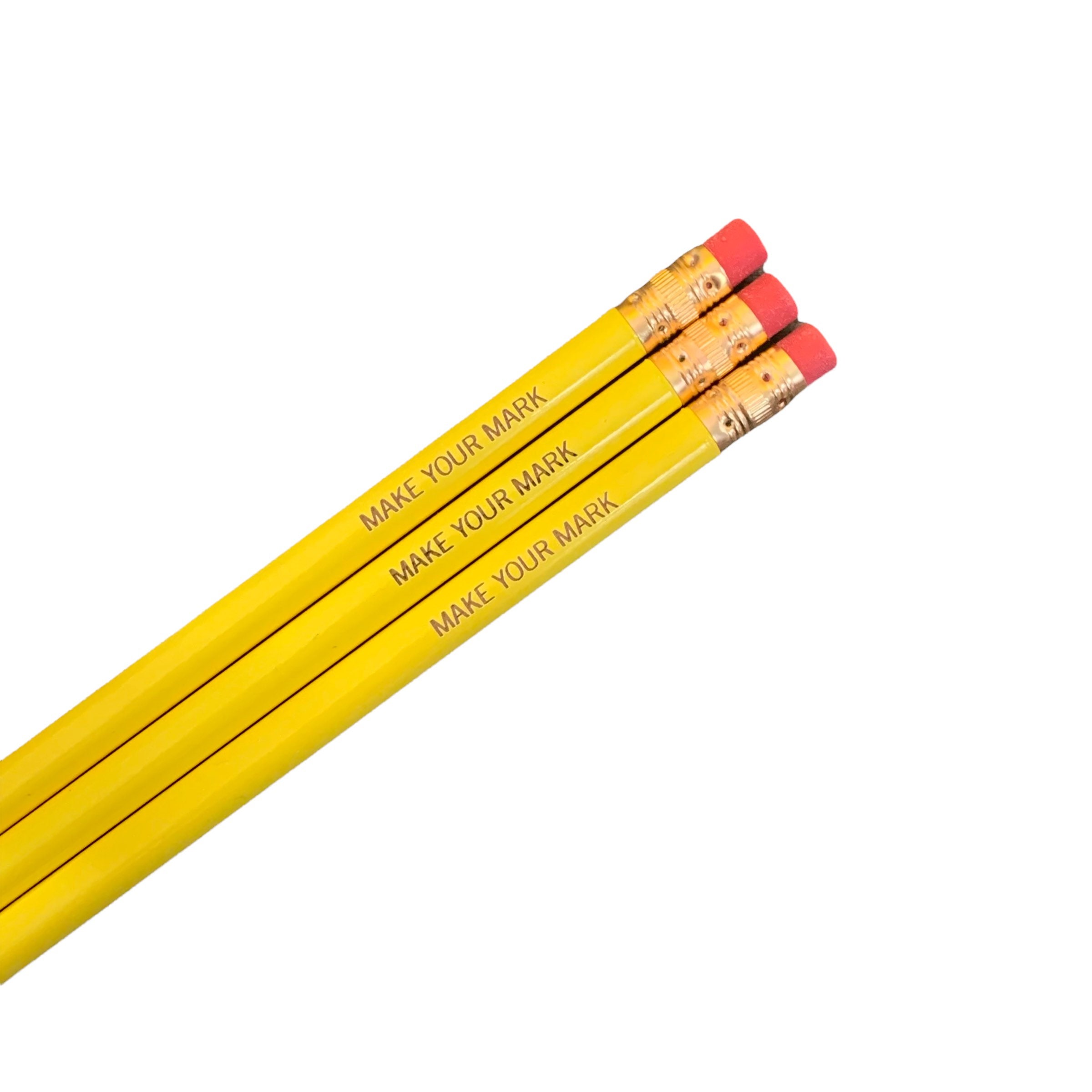 Make Your Mark Personalized Pencil Set 3 Pencils in Yellow. Make a