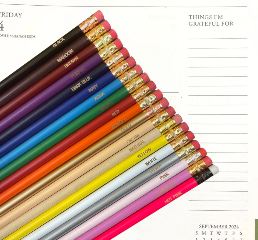 Uplifting Bible quotes pencil set of 12. engraved pencil set. baptismal gift. easter gifts. Christian stocking stuffers.