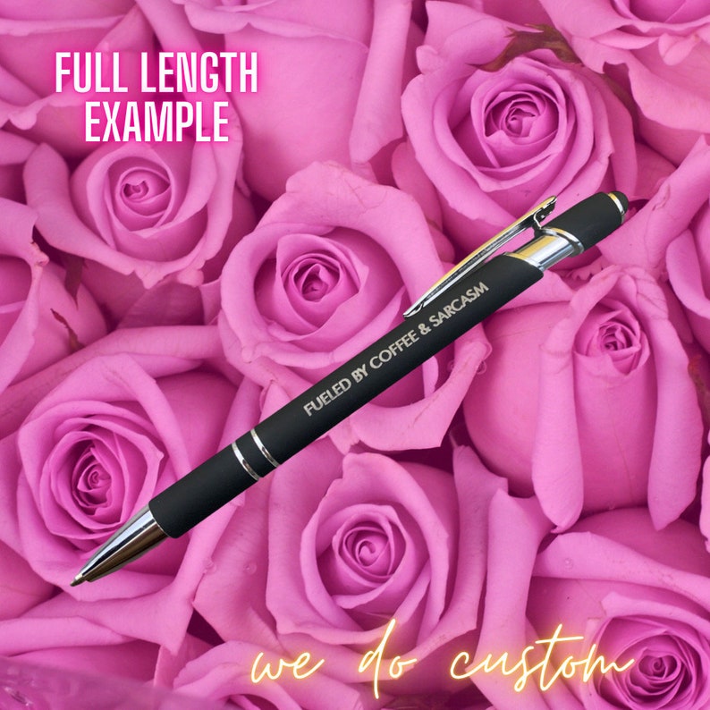 Personalized pen. custom pen with a smart phone stylus. Customized quote. business branding image 8