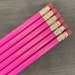 Assorted quote 90s personalized engraved pencils in pink pencil set of 6. school pencils, teacher pencils, office supplies