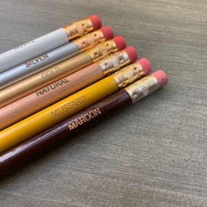 custom pencils. engraved personalized pencil set of 6. One quote. image 2