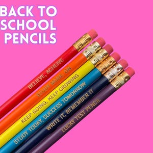 Motivational Pencil Set of 6 | Back To School #2 HB Pencils | Teacher Gift, Student Stationery