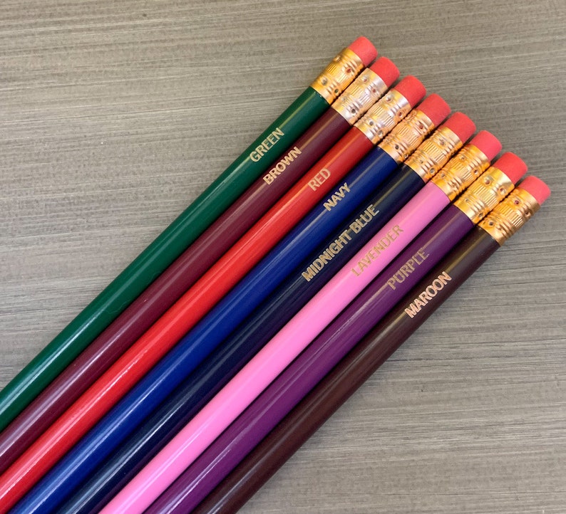 custom pencils. engraved personalized pencil set of 6. One quote. image 3