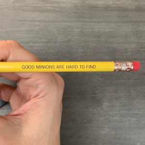 good minions are hard to find pencil set 3 pencils in yellow. back to school image 2