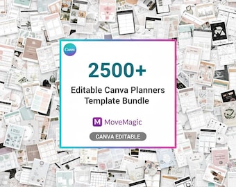 2600+ Editable Canva Planner Templates Mega Bundle | Business, Life, Health & Wellness Planners