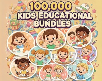 100,000 Kids Educational Activities Bundle | PLR MRR | Printable Preschool Worksheets, Busy Books, Learning Games