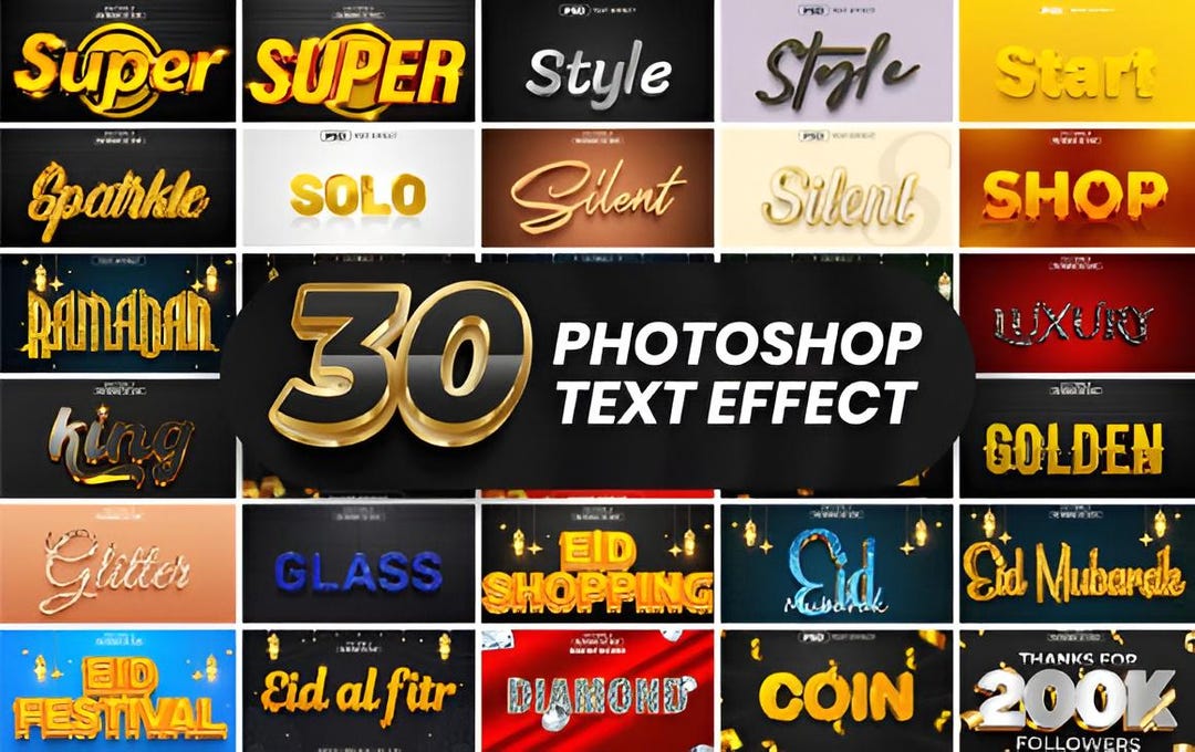 Psd Text Styles Tutorials Editable 3D PSD Text Styles | 30 High-quality Photoshop Effects for ...
