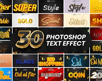 3D Text Effects: 30 Photoshop Styles, PSD Editable