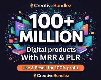 PLR MRR Digital Product Bundle: Canva Templates, Graphics, Video Assets (Resell Rights, Digital Download)