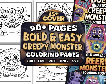 Creepy Monster Coloring Book | 90+ Spooky Pages (Printable PDF)