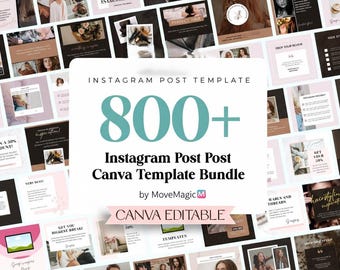 800+ Instagram Post Canva Template Mega Bundle | Coaches, Businesses, Influencers