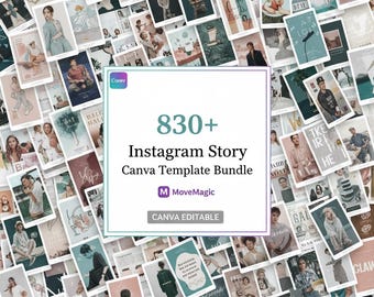 830+ Instagram Story Canva Template Mega Bundle | Business, Coaches, Creators | Canva for Marketing & Branding