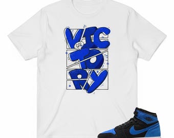 Maglietta grafica VICTORY – Stile fumetto blu, abbinamento sneaker
