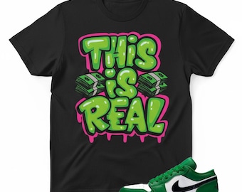 Questa è una vera maglietta Graffiti – AJ 1 Low Lucky Green Match