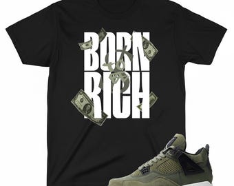 Maglietta grafica Born Rich – Abbinamento sneaker verde militare