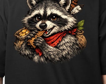 Mapache PNG, diseño de sublimación de panda basurero, imágenes prediseñadas de bandido del bosque (300 DPI)